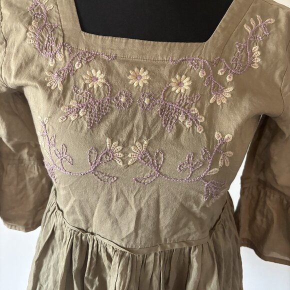 Little Prim Juliet Peasant Short Dress Embroidery Sz 12 Cottagecore Boho Prairie - Picture 4 of 16